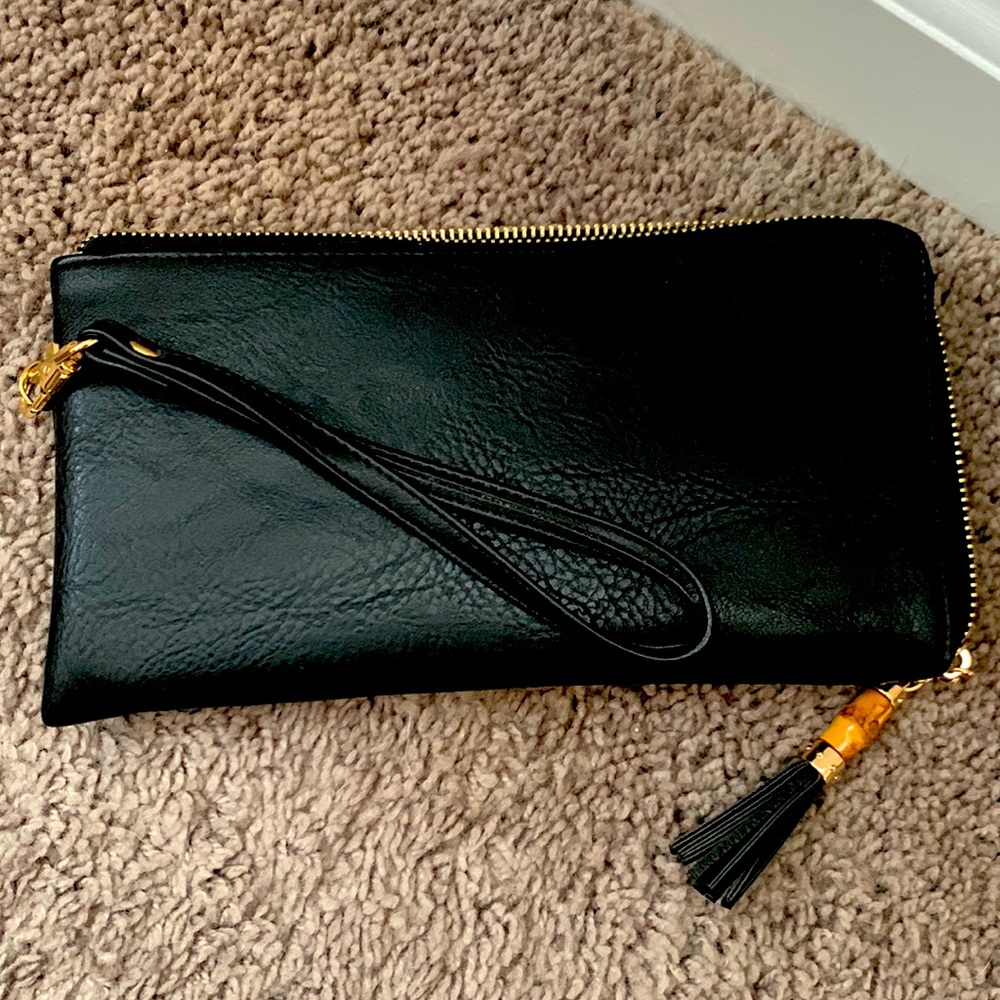 Faux Leather Wristlet